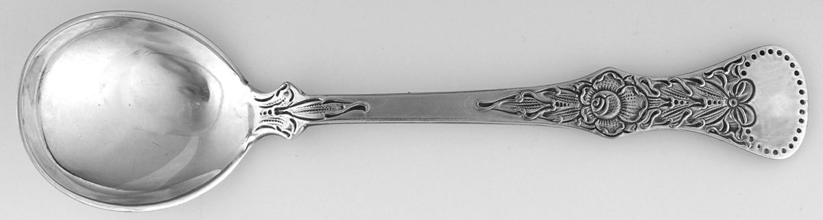 Flat Rose (Sterling) Round Bowl Soup Spoon (Bouillon) by Magnus Aase (Norway)-1