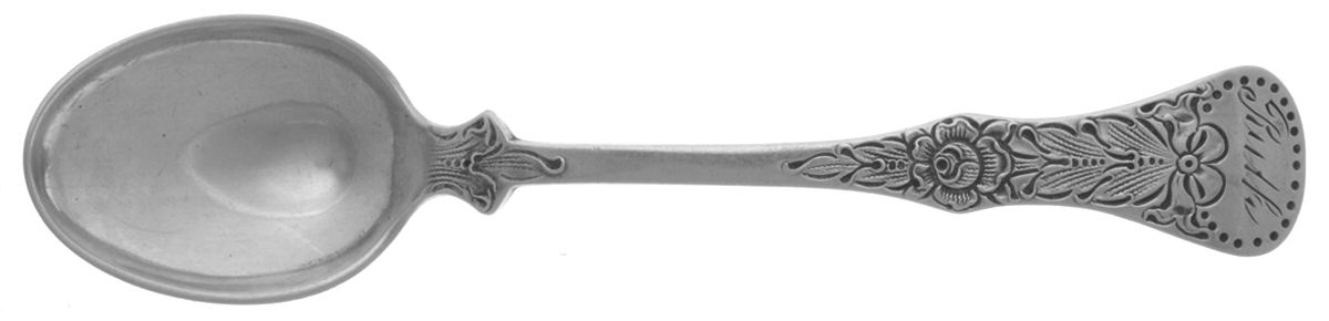 Flat Rose (Sterling) Monogram Five O'Clock Teaspoon by Magnus Aase (Norway)-1