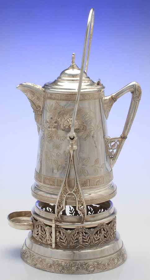 475 (Silverplate, Hollowware) Pitcher with Hinged Lid and Tilting Stand by Meriden Britannia -1