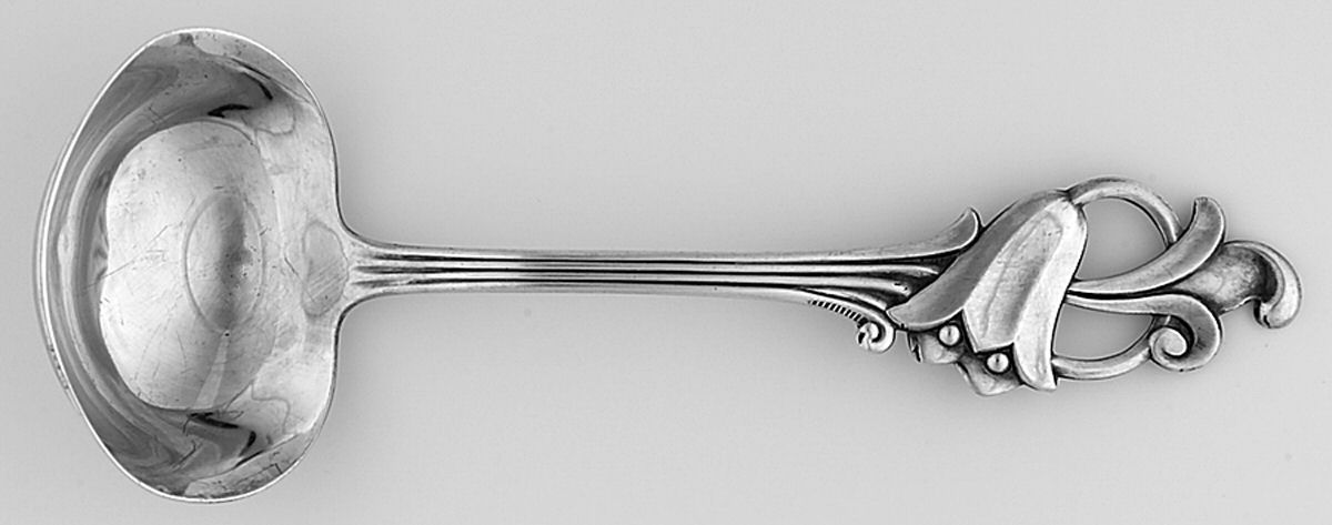 Blue Bells (Sterling) Solid Piece Cream Ladle by T H Marthinsen Silver-1