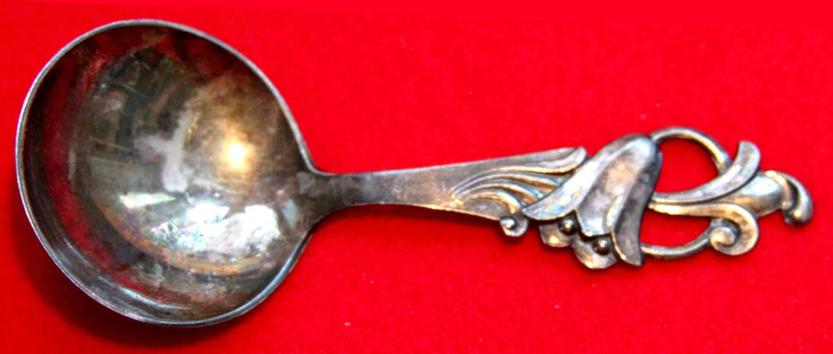 Blue Bells (Sterling) Solid Bon Bon Spoon by T H Marthinsen Silver-1