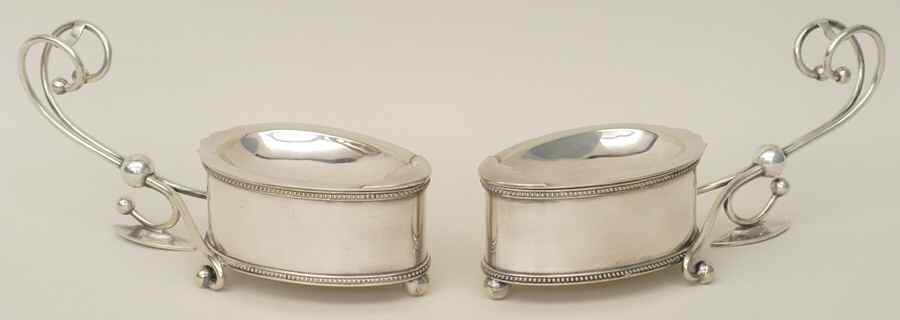 7616 (Silverplate, Hollowware) Set of 2 Spoon Warmer/Rest by Martin, Hall & Co.-1