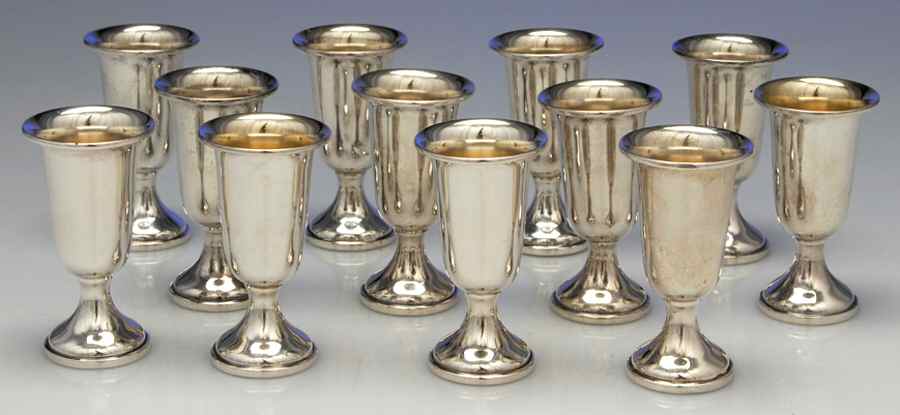 58 (Sterling, Hollowware) Weighted Cordial - Set of 12 by Mueck-Cary-1