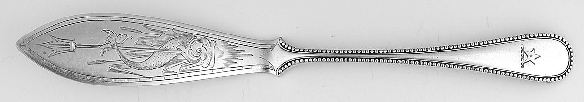 MWE25 (Silverplate) Bright Cut Individual Solid Fish Knife by Mappin & Webb-1
