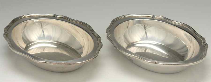 H50 (Sterling, Hollowware) Set of 2 9" Oval Vegetable Bowls by Mount Vernon-1