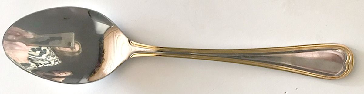 MBZ1 (Stainless, Gold Accent) Place/Oval Soup Spoon by MBS Bestecke-1