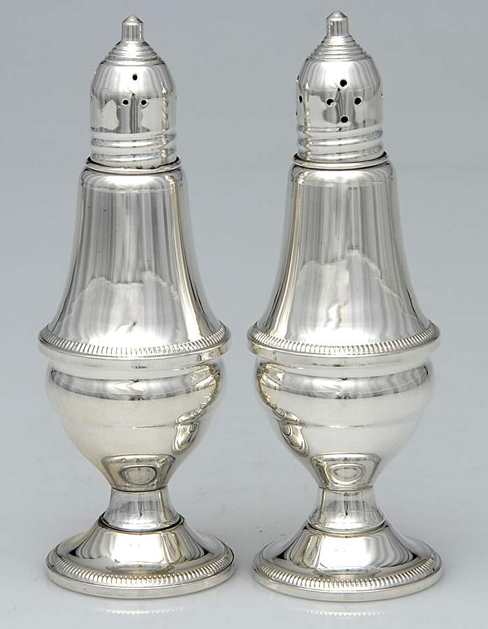 Sterling Hollowware Weighted Salt and Pepper Set by Mayflower Silver-1