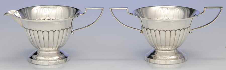 553 (Sterling, Hollowware) Creamer & Open Sugar Set by Mueck-Cary-1