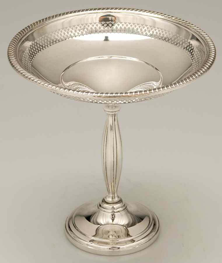 383 (Sterling, Hollowware) Round Compote (Height X Width) by M Fred Hirsch-1