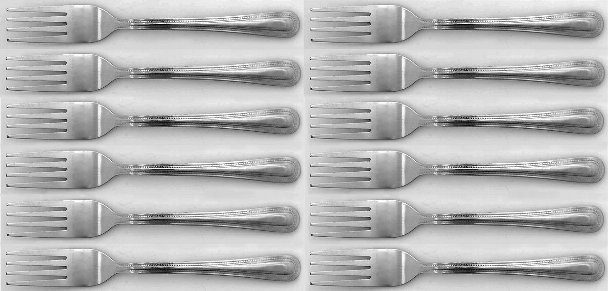 Stainless Flatware Fork - Set of 12 by Unknown Mfg Silver-1