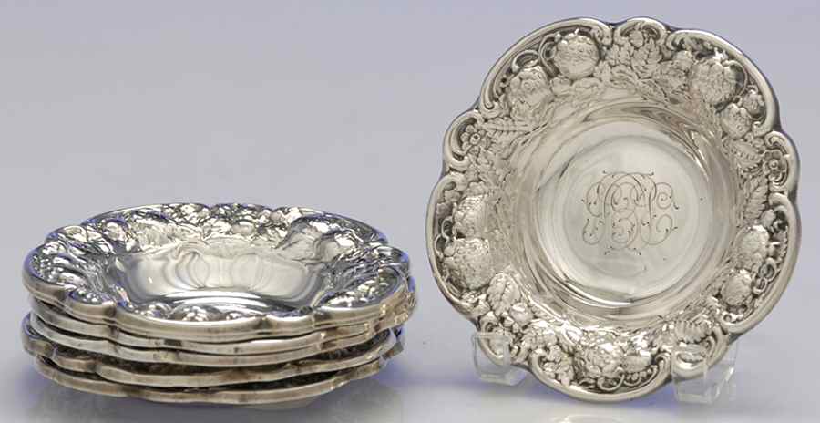 350 (Sterling, Hollowware) Butter Pat - Set of 7 by Mauser-1