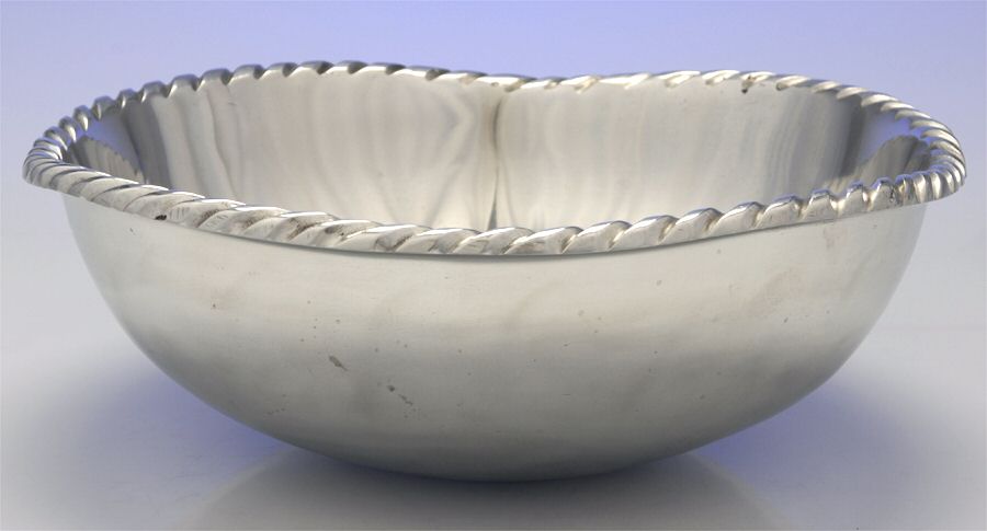 Swizzle (Aluminum, Hollowware) 12" Salad Serving Bowl by Mariposa-1