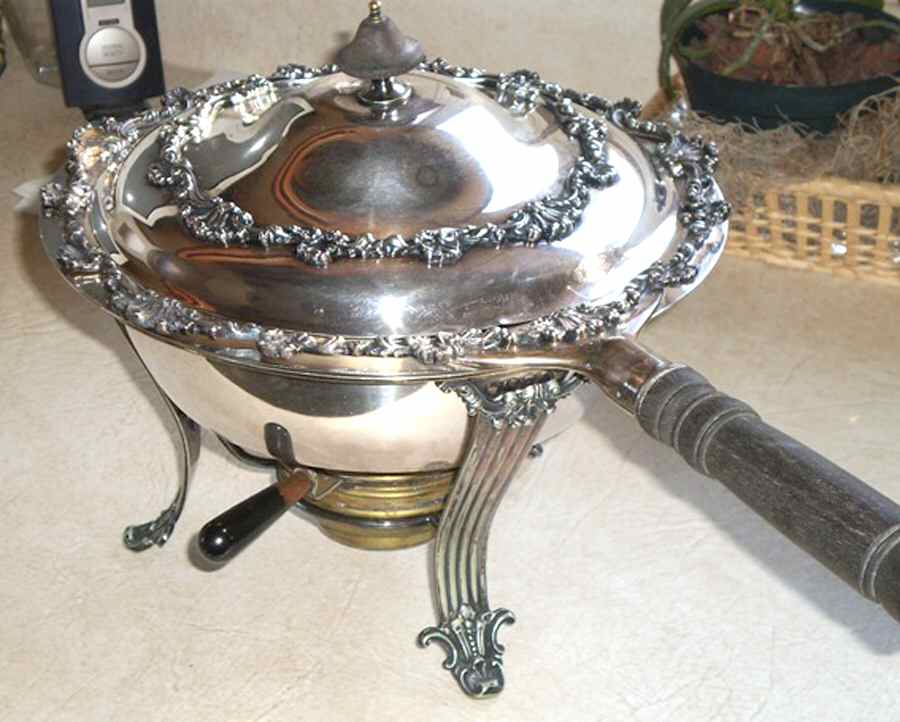 0730 (Silverplate, Hollowware) Silverplate Chafing Dish by Meriden Britannia -1