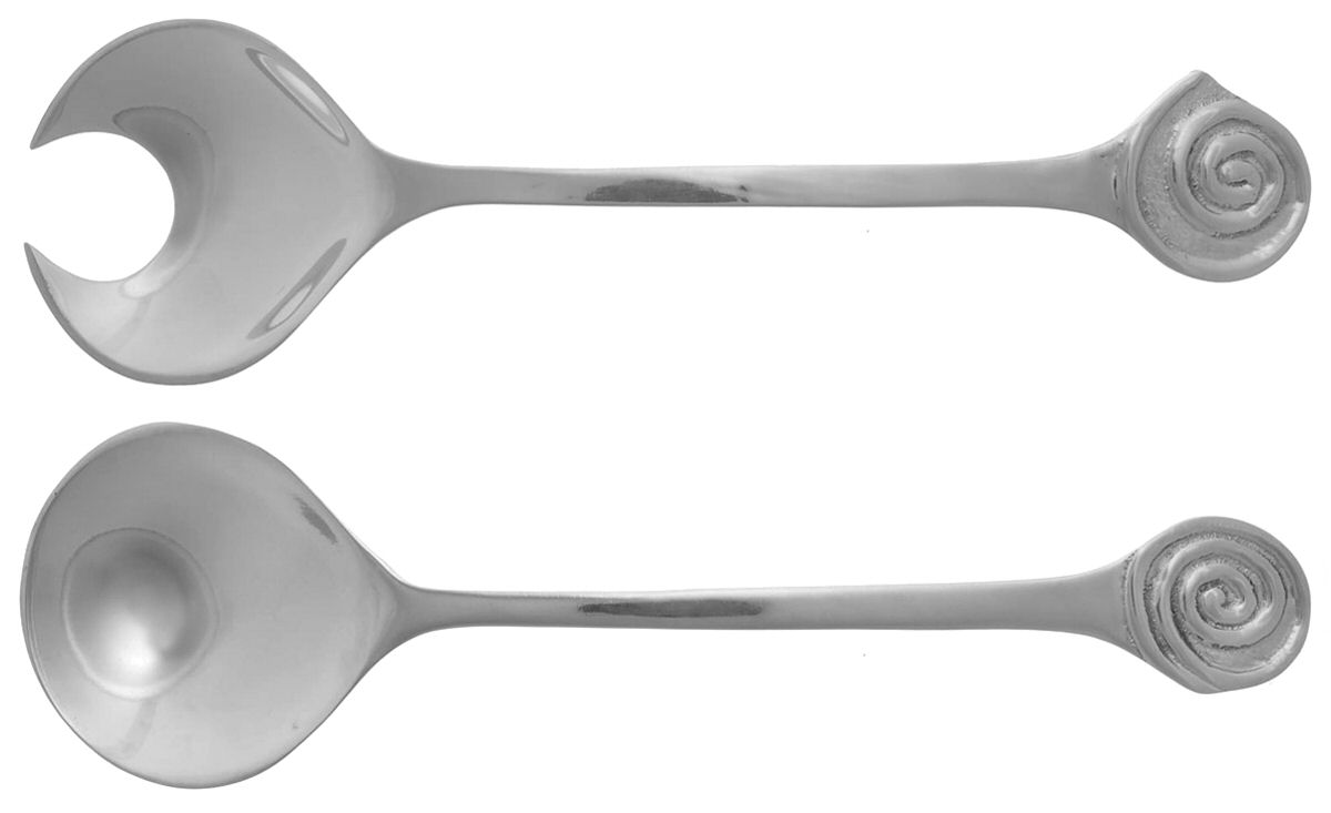 Aluminum Flatware (2 Pc) Solid Salad Set by Mariposa-1
