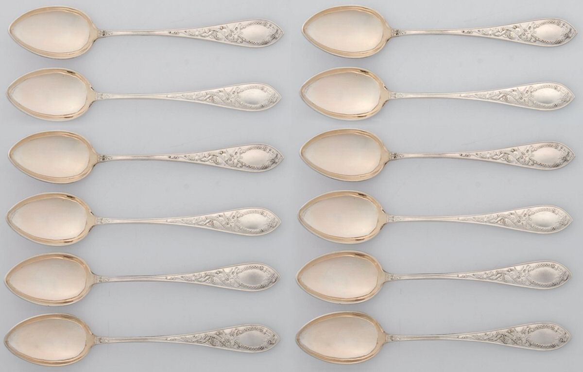 Dragon (Sterling) Tea/Five O Clock Spoon - Set of 12 by T H Marthinsen Silver-1