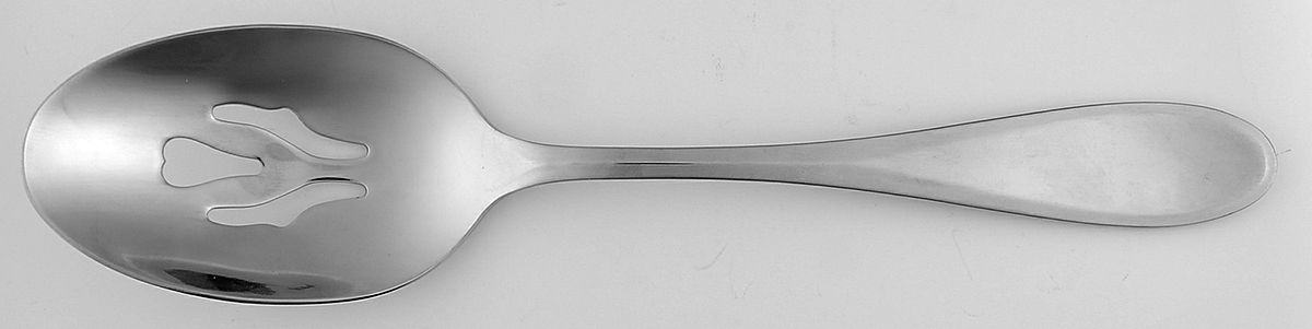 Bravo (Stainless) Pierced Solid Serving Spoon by Mikasa-1