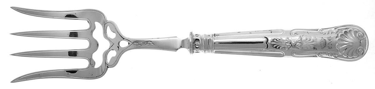 MH2 (Sterling) Hollow Handle Fish Serving Fork W/Sterling Tines by Martin, Hall & Co.-1