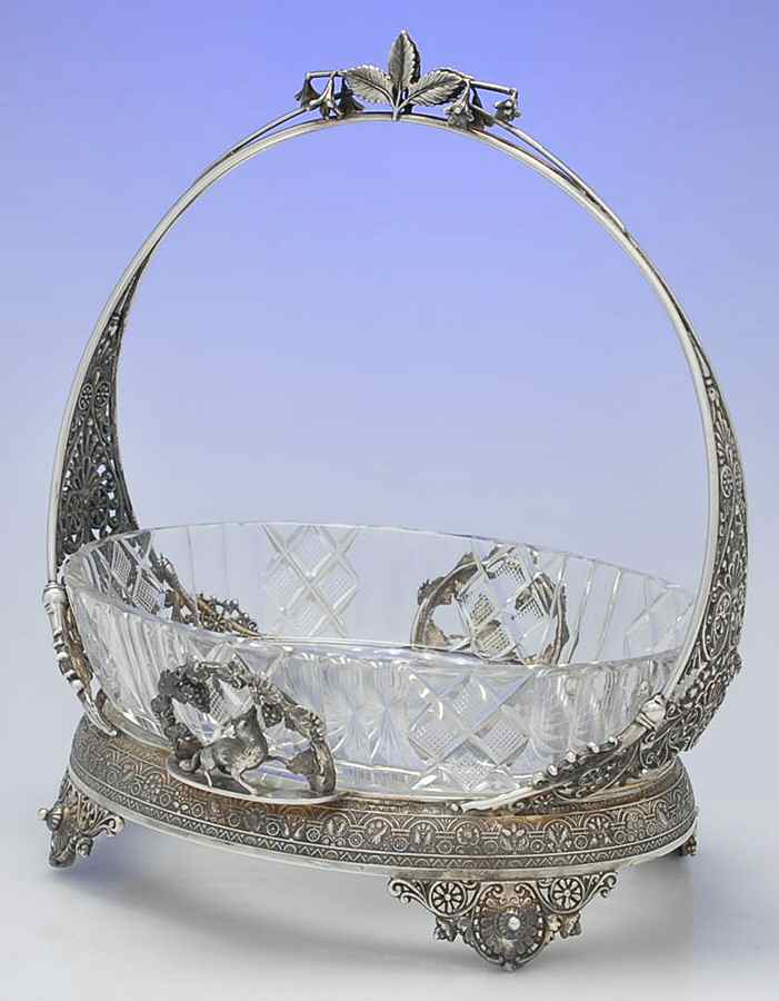 729 (Silverplate, Hollowware) Footed Basket by Middletown Silver Co-1