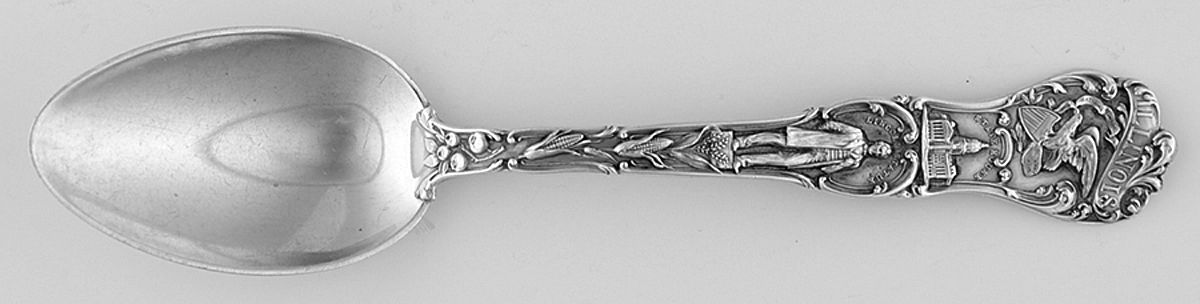 States & Cities Souvenir Spoons(Sterling) Illinois Teaspoon by Manchester-1