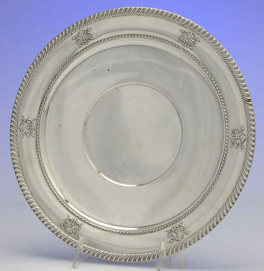 X300 (Sterling, Hollowware) 11" Sandwich Plate by M Fred Hirsch-1