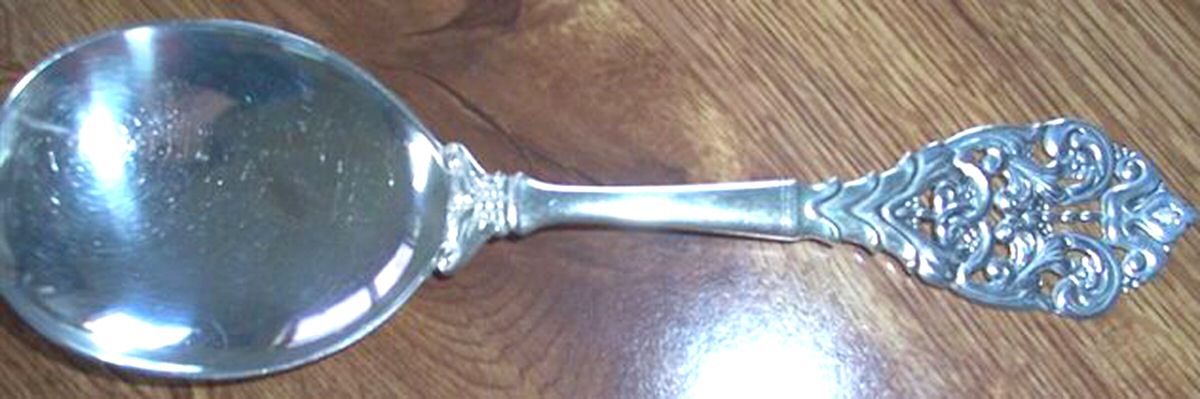 M1A7 (Sterling) Solid Smooth Berry/Casserole Spoon by Magnus Aase (Norway)-1