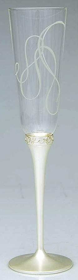 Love Story (Silverplate, Hollowware) Glass & Silver Champagne Flute by Mikasa-1
