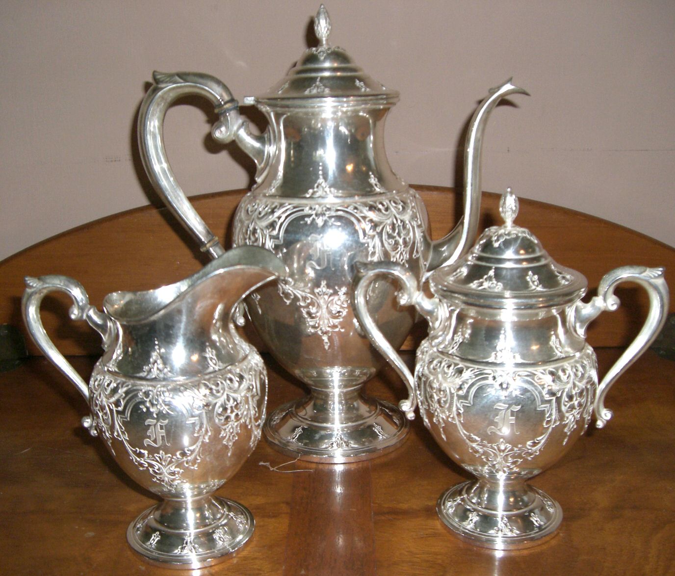 St James (Sterling, Hollowware) Coffee Pot by M Fred Hirsch-1