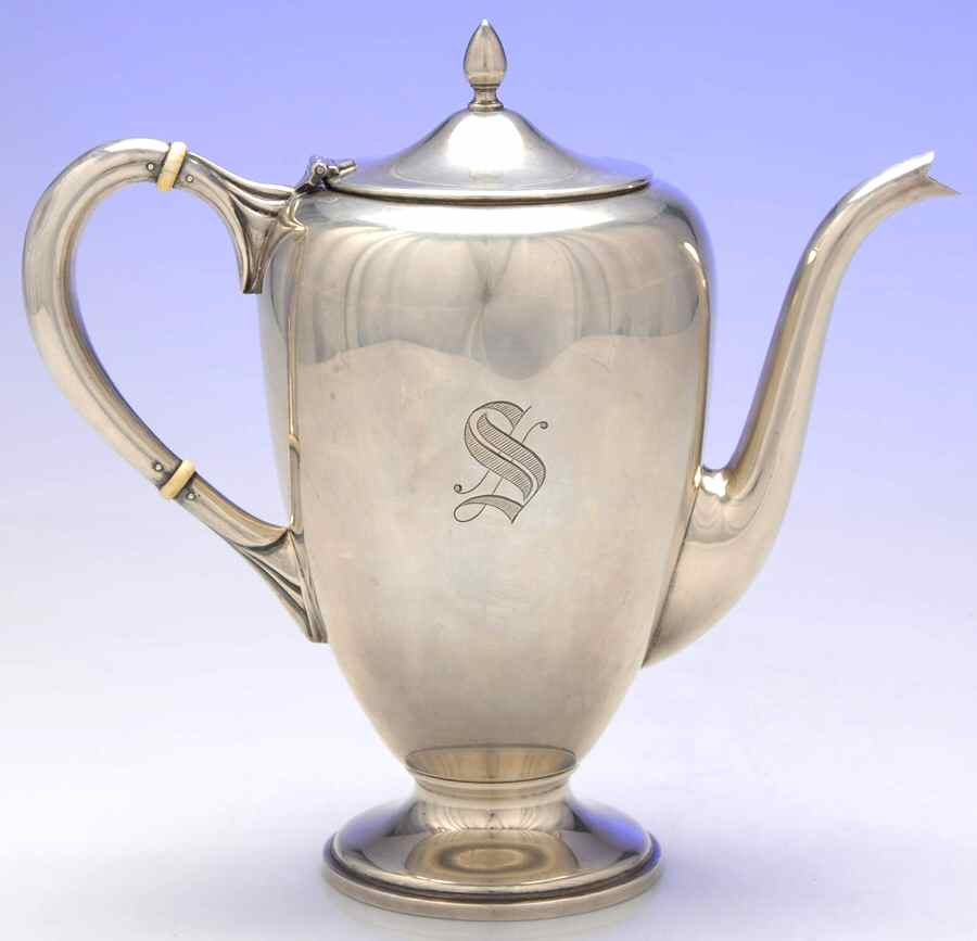437 (Sterling, Hollowware) Coffee Pot by M Fred Hirsch-1