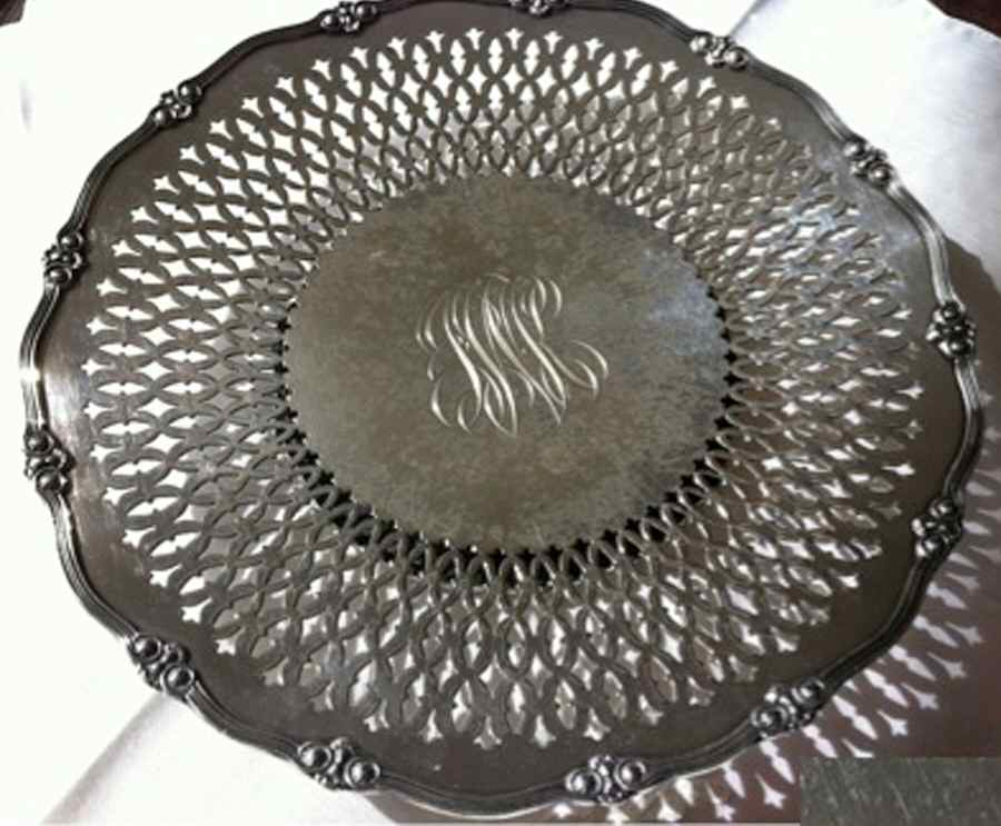 0080 (Silverplate, Hollowware) Silverplate Footed Cake Plate by Meriden Britannia -1