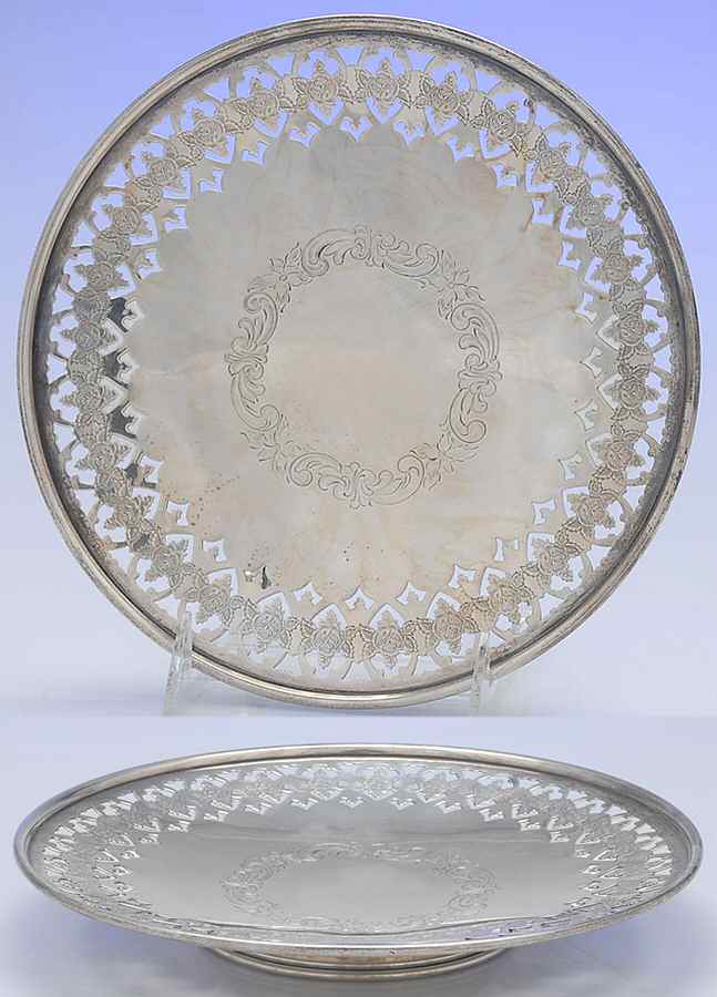 249A (Sterling, Hollowware) Pierced Footed Cake Plate by Meriden Britannia -1