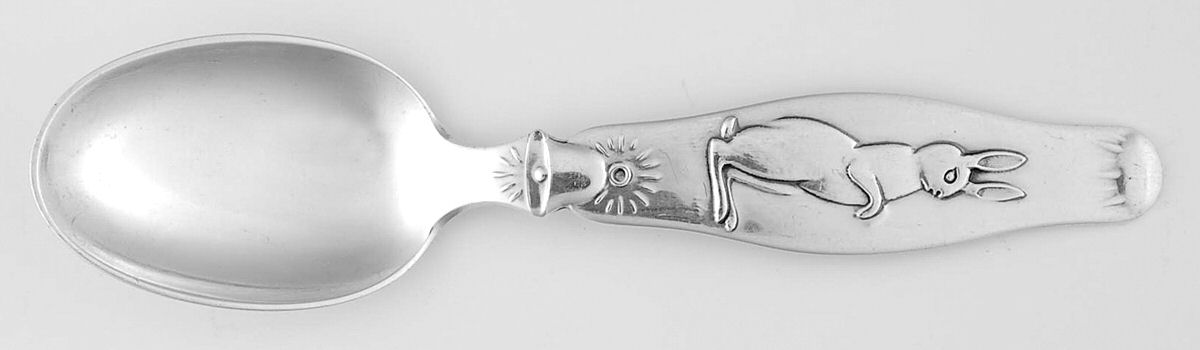 MRT22 (Sterling) Straight Handle Baby Spoon by T H Marthinsen Silver-1
