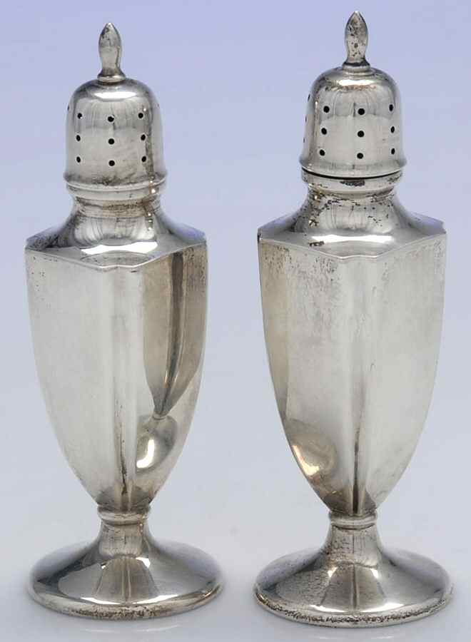867 (Sterling, Hollowware) Salt and Pepper Set by M Fred Hirsch-1
