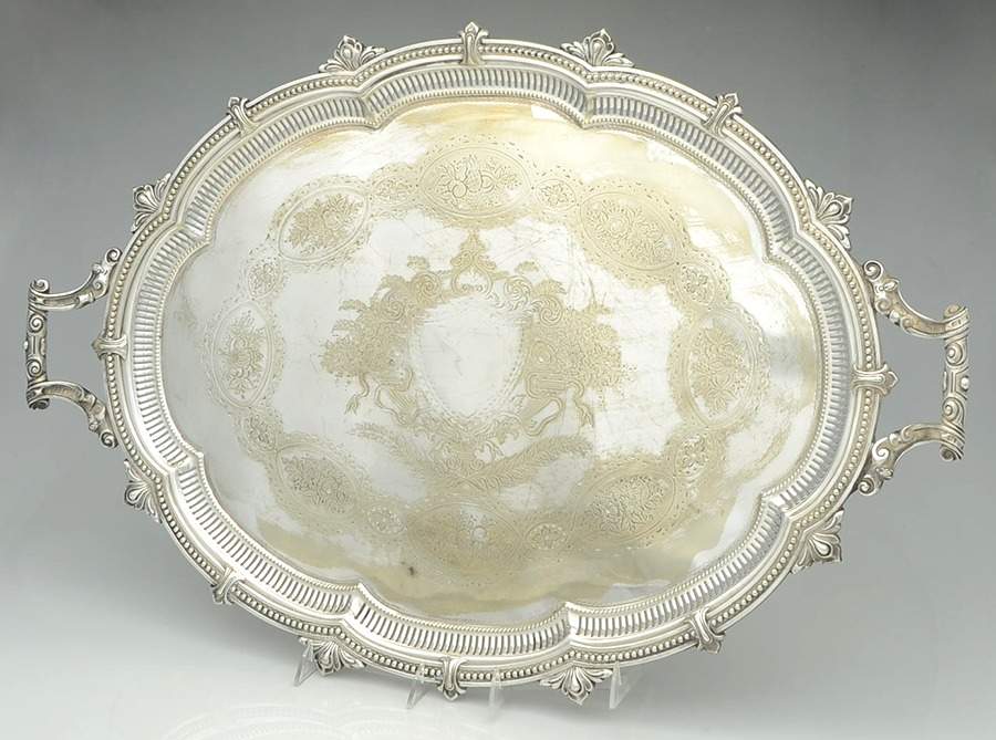 Silverplate Hollowware Large Silverplate Waiter Tray by Mappin & Webb-1