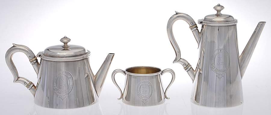 Silverplate Hollowware 3 Piece Mini Tea Set (PCPM, PTPM, PSUOM) by Mappin & Webb-1