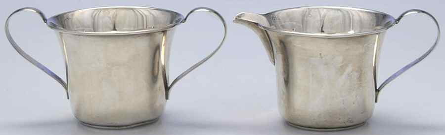 806 (Sterling, Hollowware) Mini Creamer & Open Sugar by Manchester-1