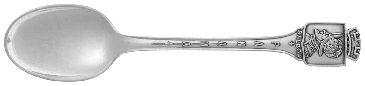 Panama Souvenir Spoons (Sterling) Panama Demitasse Spoon by T H Marthinsen Silver-1
