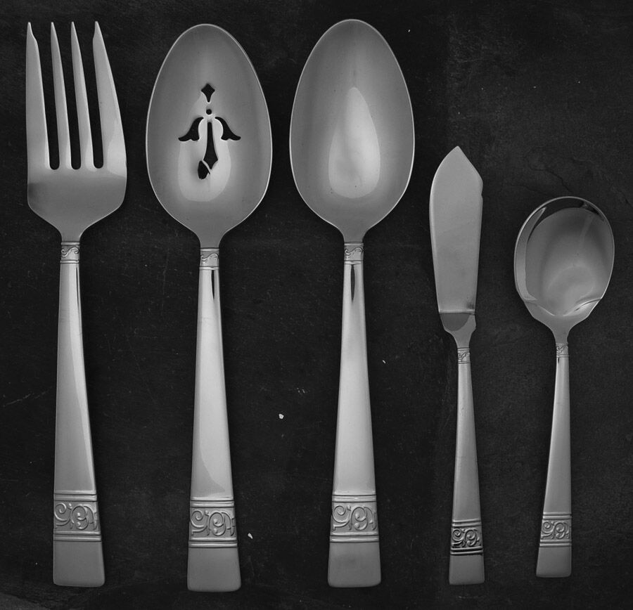 Parchment (Stainless) 5 Piece Hostess Set by Mikasa-1