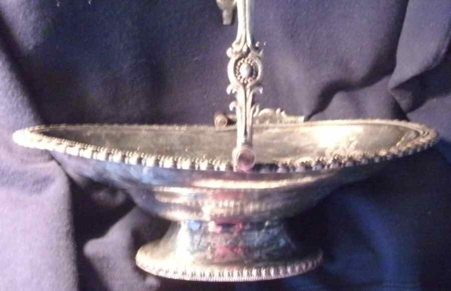 1865 (Silverplate, Hollowware) Footed Handled Cake Basket by Meriden Britannia -1