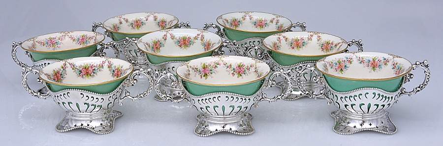 5716 (Sterling, Hollowware) Bouillon with Lenox Liner - Set of 8 by Mauser-1