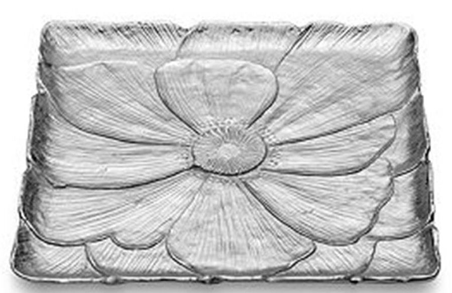 Botanical Flower (Nickel, Hollowware) 13" Square Platter by Mikasa-1