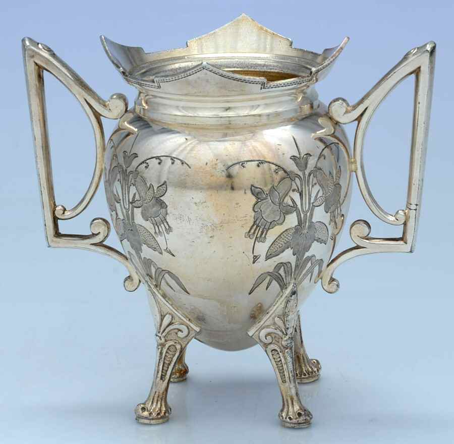 1884 (Silverplate, Hollowware) Silverplate Mini Open Sugar by Meriden Britannia -1