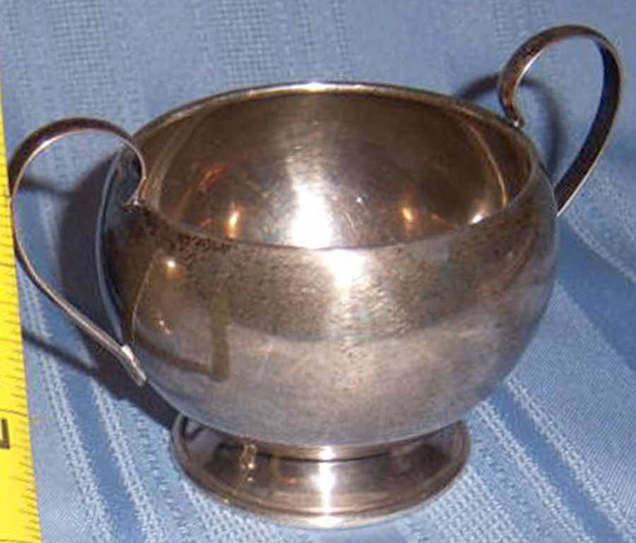 398 (Sterling, Hollowware) Mini Open Sugar Bowl by M Fred Hirsch-1