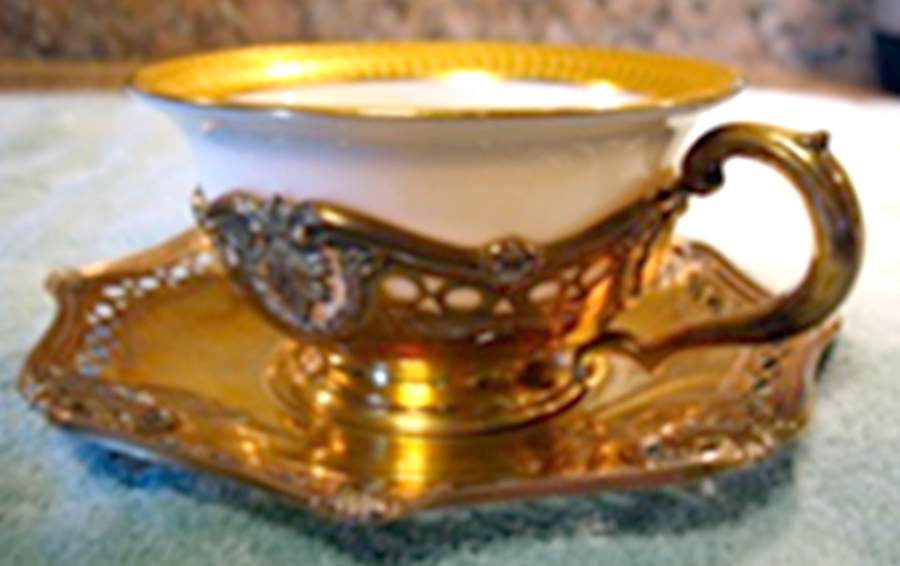 66 (Sterling, Hollowware) Demitasse Cup and Saucer with Lenox Liner by Matthews -1