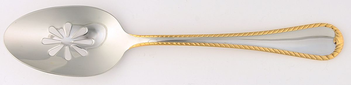 Cameo Gold (Stainless) Pierced Tablespoon (Serving Spoon) by Mikasa-1