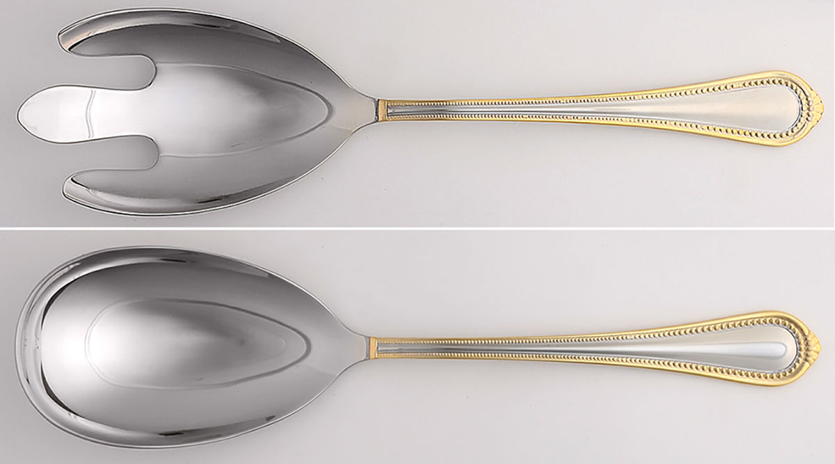 Regent Bead Gold (Stainless) (2 Pc) Solid Salad Set by Mikasa-1