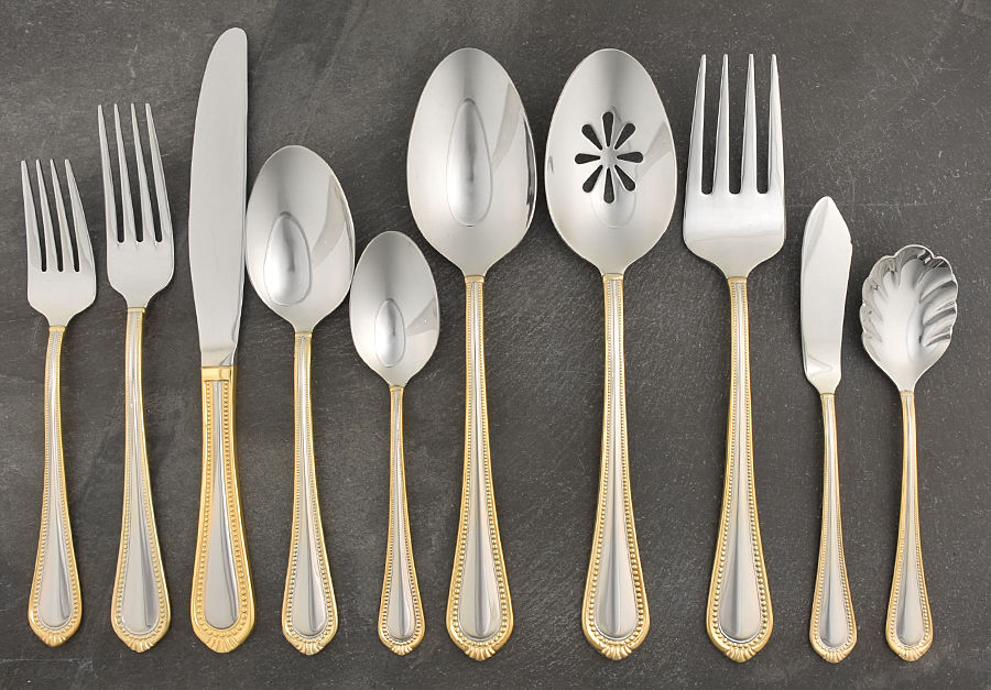 Regent Bead Gold (Stainless) 45 Piece Starter Set by Mikasa-1
