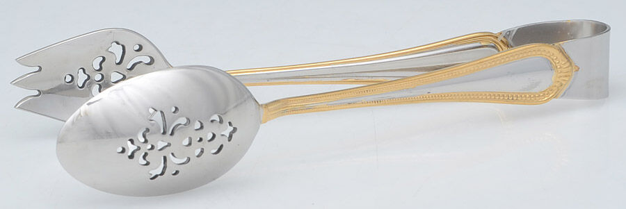 Regent Bead Gold (Stainless) Ice Serving Tongs Large HC by Mikasa-1