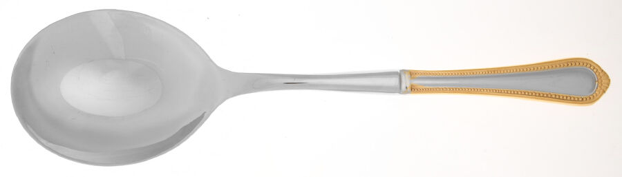 Regent Bead Gold (Stainless) Casserole Spoon with Smooth Stainless Bowl HC by Mikasa-1