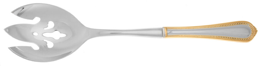 Regent Bead Gold (Stainless) Salad Serving Fork with Stainless Prongs HC by Mikasa-1