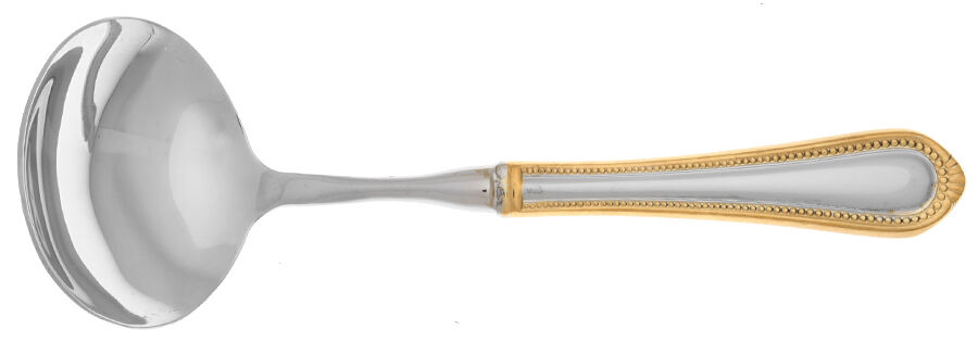 Regent Bead Gold (Stainless) Gravy Ladle with No Spout Stainless Bowl HC by Mikasa-1